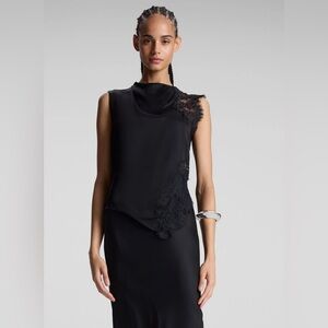 A.L.C  Gracie Satin and Lace Sleeveless Top